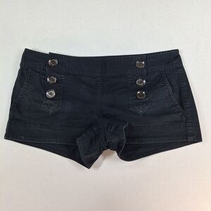 Express High Waist Black Shorts with Button Accents